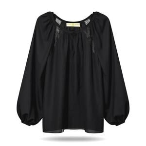 Ramy Brook Black 100% Silk Top, Long Sleeve Blouse Womens Size Small